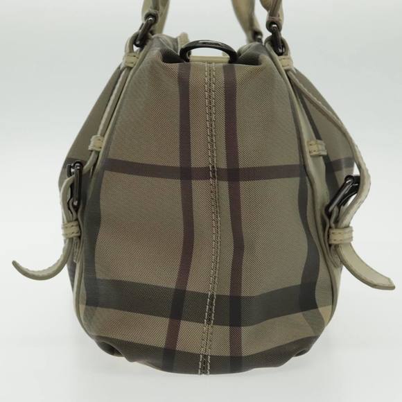 BURBERRY Nova Check Hand Bag PVC 2way Beige Auth 96223 - Picture 4 of 16